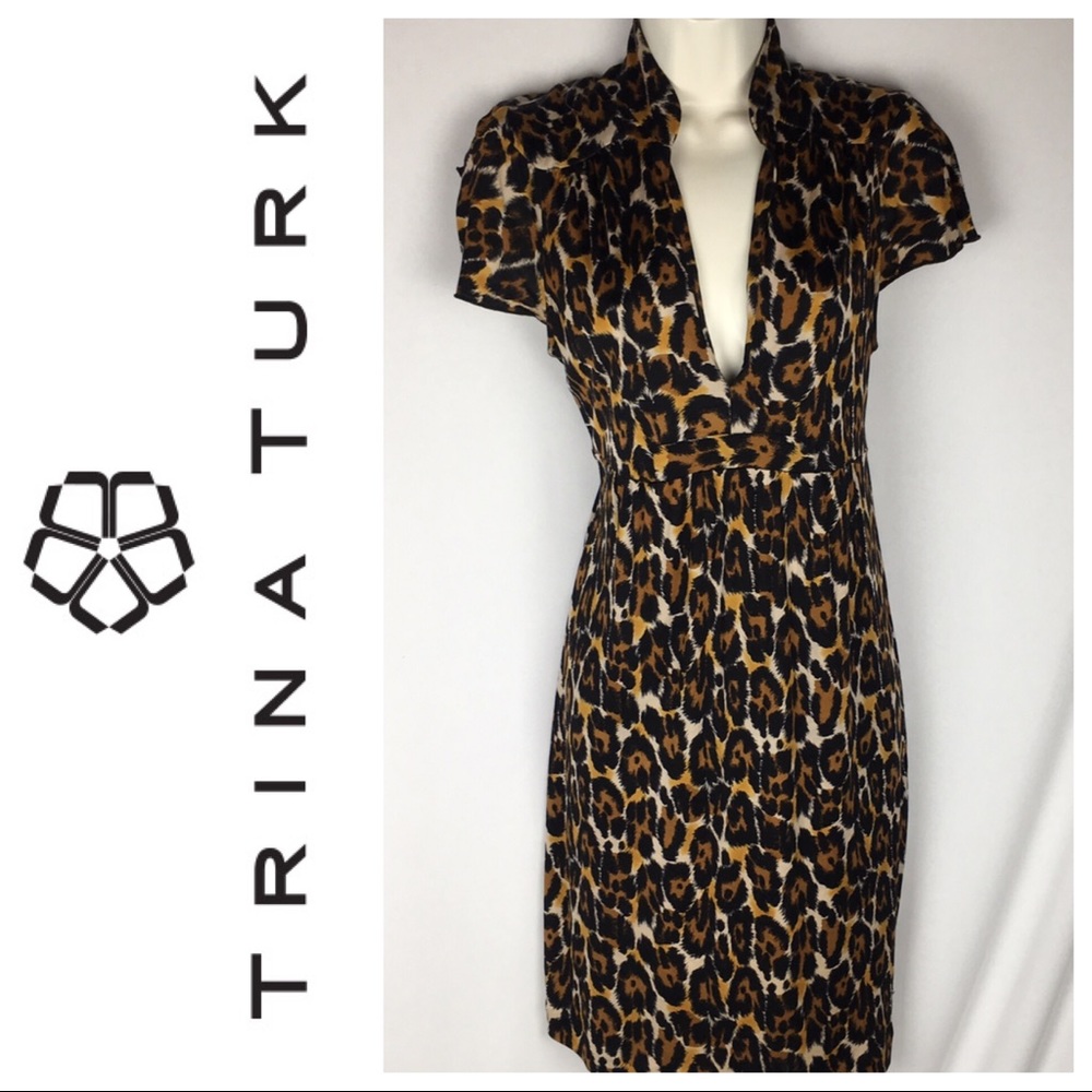 Trina Turk Animal Print Dress Size 6